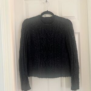 Navy-Black Cable Knit Sweater